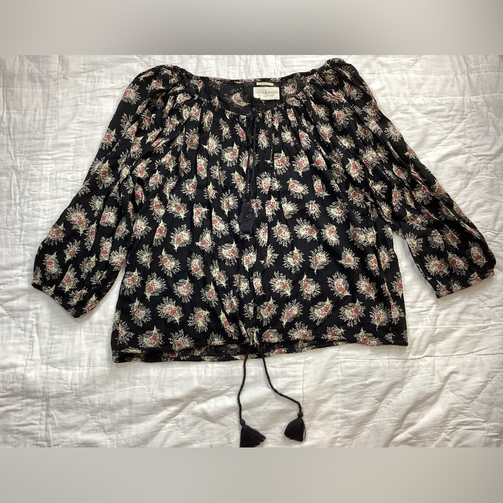 Womens Denim & Supply Ralph Lauren RL Boho Peasant‎ Blouse Floral Medium.